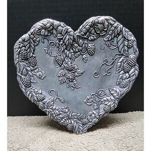 Pewter Heart Shaped Trinket Tray Unmarked. Box 12